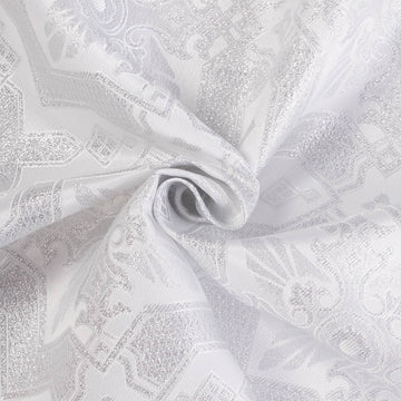 Liturgical Fabric—Metallic Brocade Fabric—White-Gold —58" Wide—100% Polyester Fabric—High-Quality—Sold by The Yard