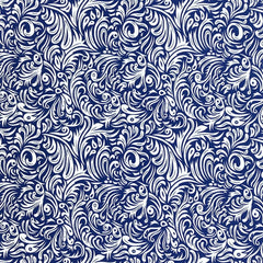 Ella Royal Blue Printed—90%-Polyester 10% Spandex Fabric—Available by the Yard—Nationwide Shipping