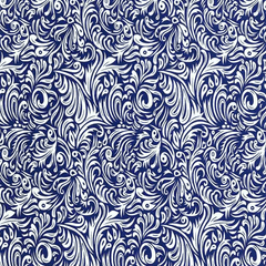 Royal blue printed stretch fabric| beautifulwindowselgin.com