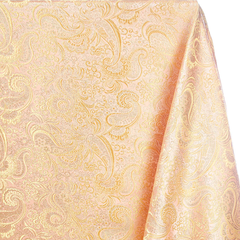 Luxury Fabric—Paisley Brocade—Peach|Gold—58|60-Inches Wide—Sold-by-the-Yard—Nationwide Shipping
