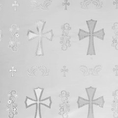 Religious Clerical—White-Silver Brocade Robe Fabric—58"Inche Wide—Multi-Purpos—Sold by the Yard—Available in the USA.e