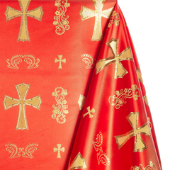 Clerical Robe—Red & Gold—Metallic Brocade Fabric—58" Wide—Multi-Purpose—Sold by the Yard—Nationwide Shipping