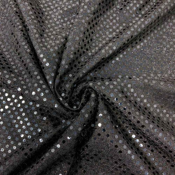 Glitter Fabric Black Hue—Shiny Two—Tone Knit Sequins —100% Polyester—Sold by the Yard—Width 60\61 Inches Wide.