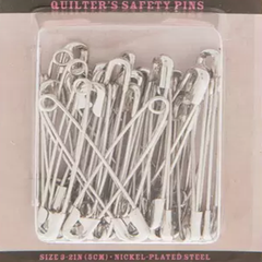 NICKEL QUILTER'S SAFETY PINS - SIZE 3-PERFECT FOR BASTING QUILTS