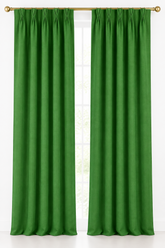 47-inch wide emerald, green polyester pinch pleat drapery panel
