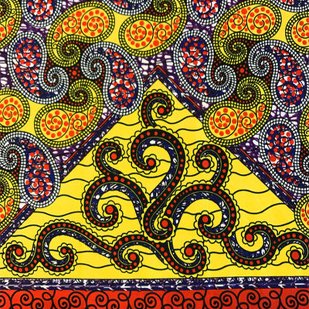 Takase African Print Fabric — Multi‑Color Blue — 100% Polyester — 54" Wide