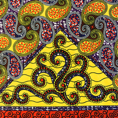 Takase African Print Fabric — Multi‑Color Blue — 100% Polyester — 54" Wide