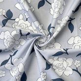 Rosette light blue floral cotton fabric sold by Beautiful Windows Elgin