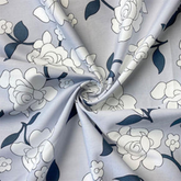 Rosette Cotton Printed — Floral Pattern—Light Blue Color—100% Cotton—Broadcloth Material—Designer Durable-Multi-Purpose—Available for Nationwide Shipping