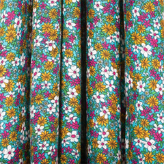 Aqua Daisy Print Cotton—100% Cotton Poplin Fabric—Ideal for Apparel—Available for Nationwide Shipping