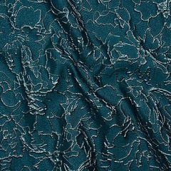 Metallic Luxury Teal and Sky Blue Brocade Material