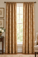 Sander evokes a sense of handcrafted artistry with its intricate floral block print