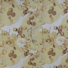 Caramel Beige Eucalyptus Leaf Fabric|100% Polyester—54" Wide