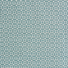 Close-up view of a light blue fabric with a small-scale geometric fretwork design.