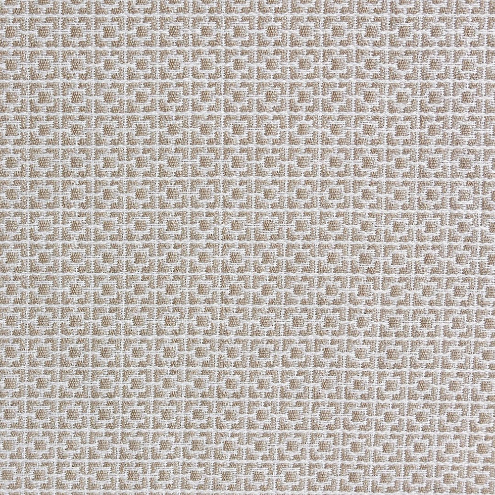 Sandy caramel brown fretwork pattern fabric| Offered by Beautiful Windows Elgin, a trusted U.S. online fabric store