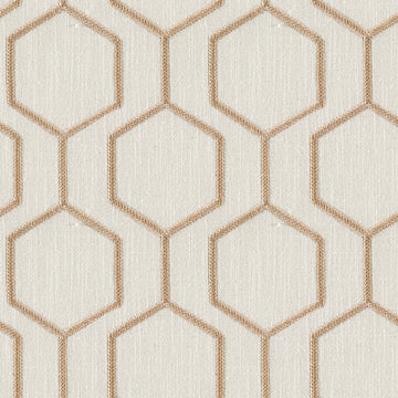 Apogee Hexagon—Rust/Khaki Color—High-Quality Fabric—96% Polyester 4% Linen—Sold by The Yard—54" Inches Wide