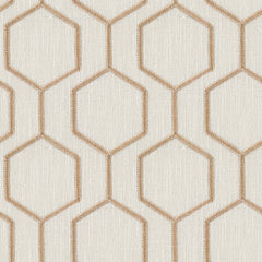 Drapery Hexagon Fabric |Rust and khaki Color| Sold by Beautiful Windows Elgin