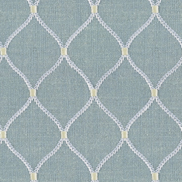 Jovial Lattice—Jean-Blue Fabric—Window Curtain —100% Cotton—Multi-Purpose—Sold by The Yard—54"Wide—Nationwide Shipping