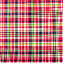 Madras Cotton Fabric—Multi-Color Red| Green| White Tones—Crisp Texture—(58/59 Inch) Wide—Sold by the Yard