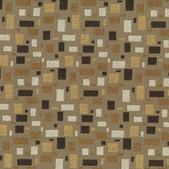 A textile upholstery fabric featuring a contemporary geometric pattern in a natural color palette.