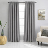 Quick-Hang Curtain-Warm Grey—Rod Pocket with Header—3"Inche-Rod Pocket 2"Inche-Header—47"Inches Wide—100% Polyester—Panel Sold Individual—Nationwide Shipping