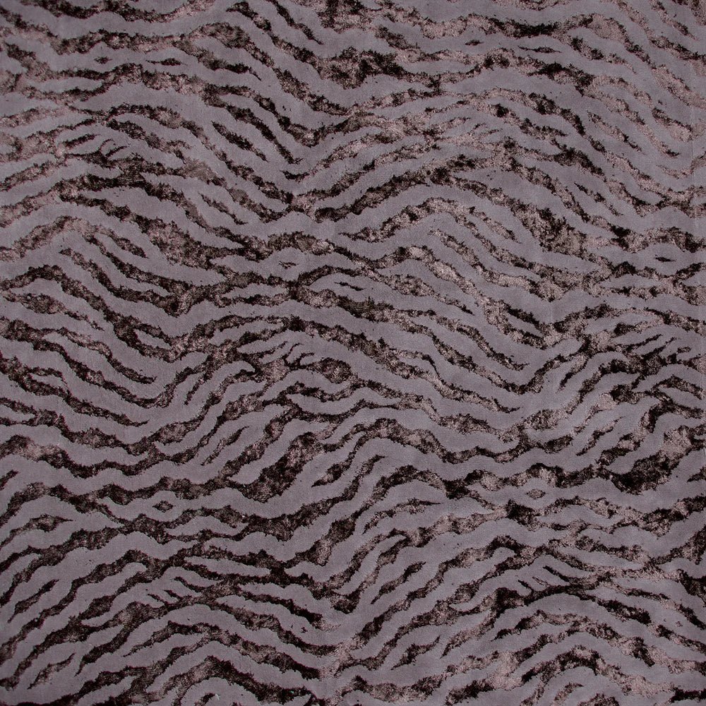 Safari Tiger Skin Velvet Fabric — Sold by the Yard. Plush irregular striped velvet in safari tiger design