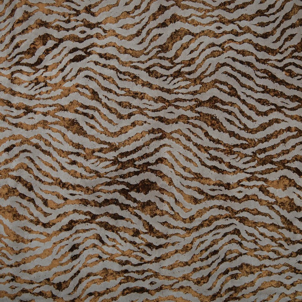 Luxurious Tiger Skin Inspired Striped Velvet Fabric | home décor fabric in warm tones