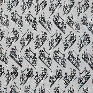 Bicycle Cat Black—Window Curtains-Gray—Premium Quality—100% Cotton—54"-Inches Wide—Sold by the Yard