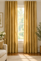 Gold Hue Curtain Panel – 5" Rod Pocket, No Header, 47" Wide