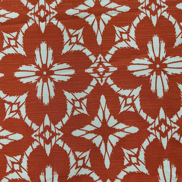 Waterproof Upholstery Fabric— Outdoor—Orange|White—100% Polyester—100% Polyvinyl Backing—60/61 Inches Wide