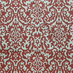 Coral Floral Print Fabric—Home Decorating —Red/White—Sold by the Yard