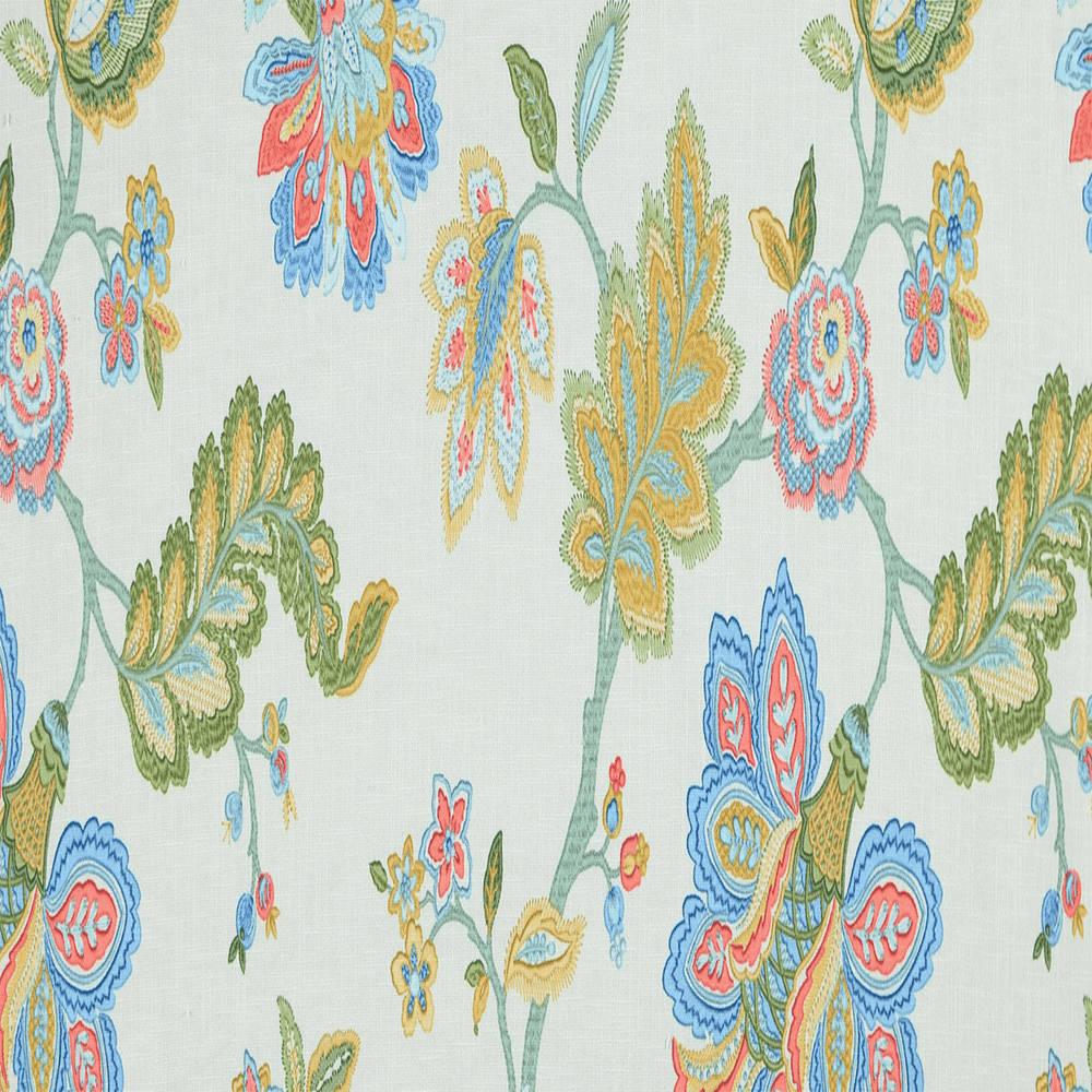 Hayes multi-color embroidered drapery fabric | Offered by Beautiful Windows Elgin, a trusted U.S. online fabric store based in Columbia, SC.