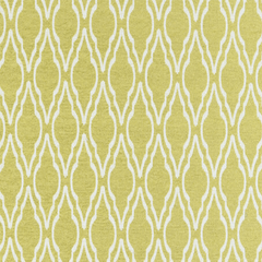 Chartreuse, yellow fabric with a geometric lattice pattern| Order at beautifulwindowselgin.com