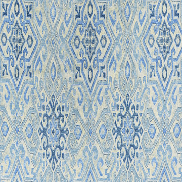 Becca-Denim Blue Southwestern Fabric—Window Curtain Diamond Fabric—100% Polyester—54" Inches Wide—Sold by the Yard