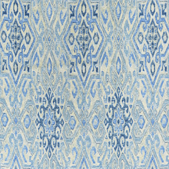 Becca Denim Blue Southwestern Diamond Curtain Fabric—100% Polyester—54" Wide