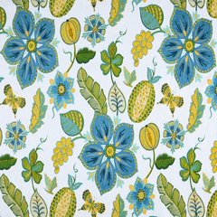 Caribbean Floral Embroidered Upholstery |95 Percent Polyester 5 Cotton Fabric 54 Inch-Beautiful Windows Elgin