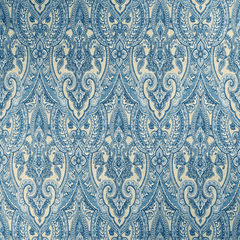 Paisley Porcelain Blue jacquard fabric sold by Beautiful Windows Elgin