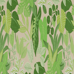 Southern Charm Fabric |Phthalo Green Ivory Cotton—52" Wide