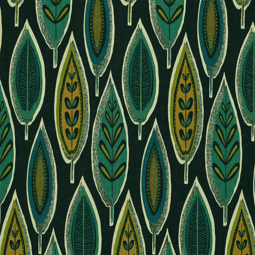 Yoshino Black Floral Leaf Fabric – Beautiful Windows Elgin