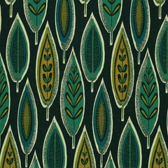 Yoshino Black Floral Leaf Fabric – Beautiful Windows Elgin