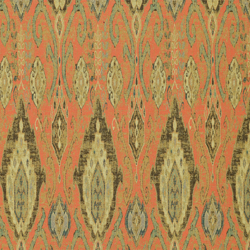 Mybecca Terracotta—Ikat Floral—Decorative Fabric—100% Cotton—Sold by The Yard—54" Inches Wide