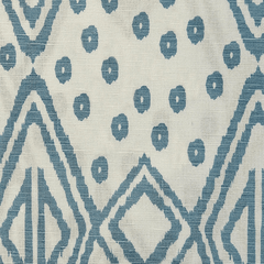 Wedge Wood Tribal Blue White Fabric| Sold by The Yard—54"Wide