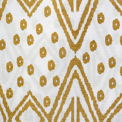 Tribal‑Art Gold Antique White Fabric|100% Polyester, Sold by Yard