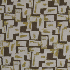 High-Quality Geometric—Latte Brown-Beige -Gold—100% Polyester—Sold by The Yard—54" Inches Wide