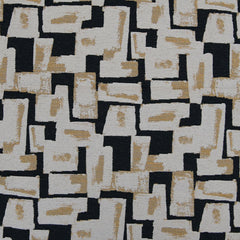Geometric patterned fabric with black, beige, and gold colors|Offered by Beautiful Windows Elgin, a trusted U.S. online fabric store located in Columbia, SC.—with nationwide shipping.