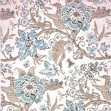 Wild-Flower-Neutral—Window Curtain Fabric—100% Cotton—Multi-Purpose—Sold by The Yard—54"Wide