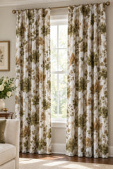 Pinch Pleated floral window curtain panel