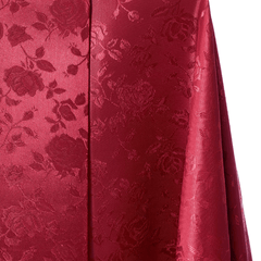 Jacquard Rose-Satin Fabric—Burgundy—100% Polyester—Sold by The Yard