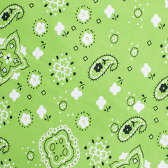 Organic Cotton Fabric For Sewing—PaisleyPrint Bandana—Broadcloth Material—Lime Green Color—100% Cotton— Stylish-Durable—Available by the Yard—Nationwide Shipping