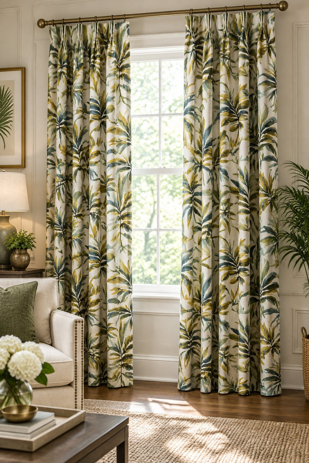 A richly toned, ready‑to‑hang pinch pleat panel designed for fast installation and a luxe finish.